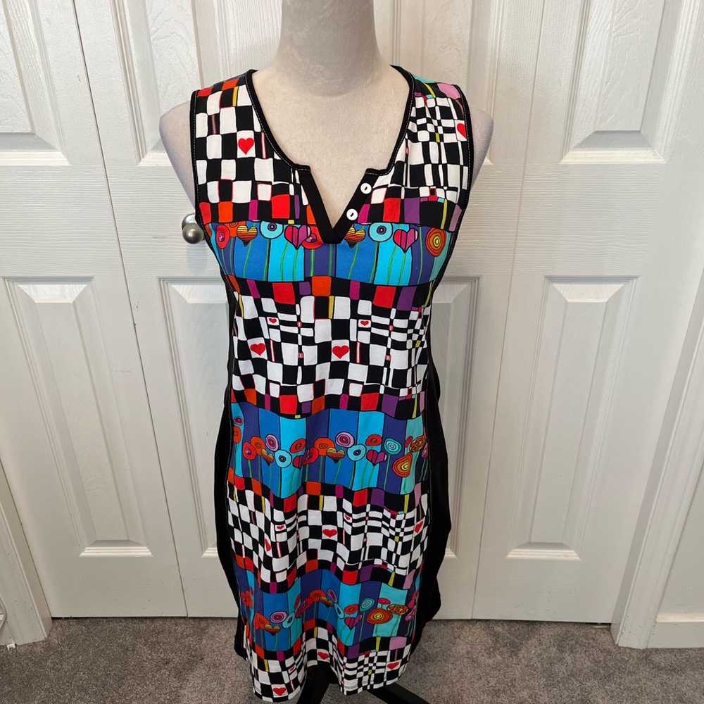 Dolcezza size S Colorful Geometric Sleeveless Dress